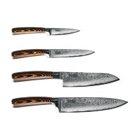 Набор из 4х ножей Damascus Suminagashi + универсальная подставка Damascus Suminagashi-SET